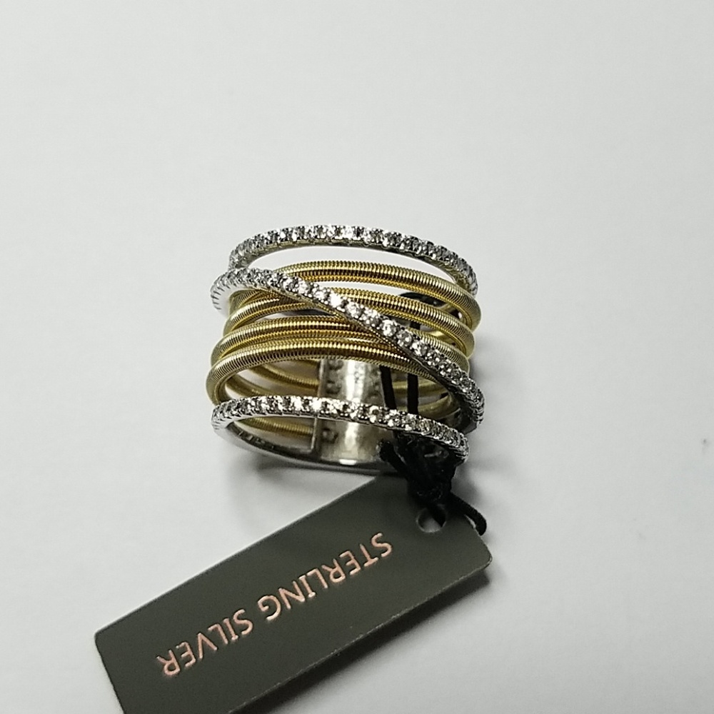 Isabella M. Two Tone Sterling Silver Ring